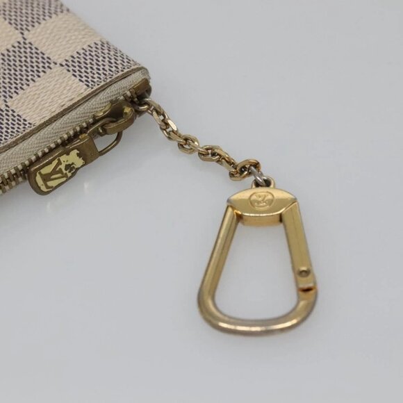 LOUIS VUITTON Damier Azur Pochette Cles Coin Purse N62659 LV Auth 141584 - Picture 9 of 16